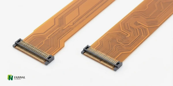 同一の 40 ピン コネクタを備えた 2 つの個別の LCD FPC ケーブル。webp