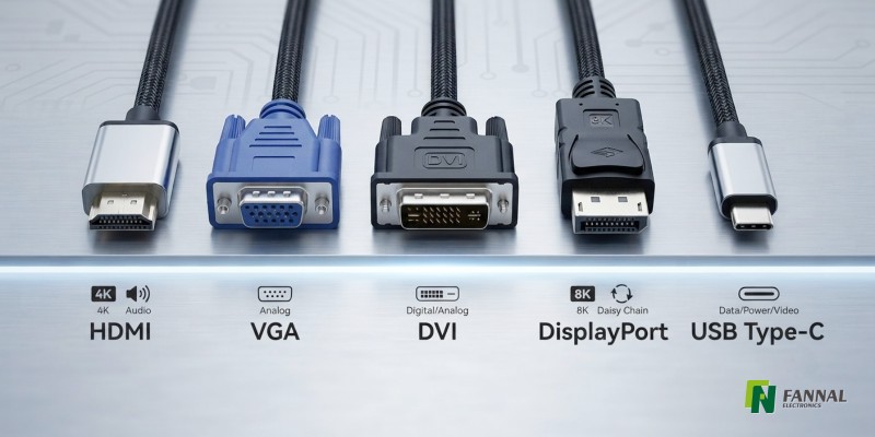 LCD ビデオ インターフェイスの説明: HDMI、DisplayPort、VGA など